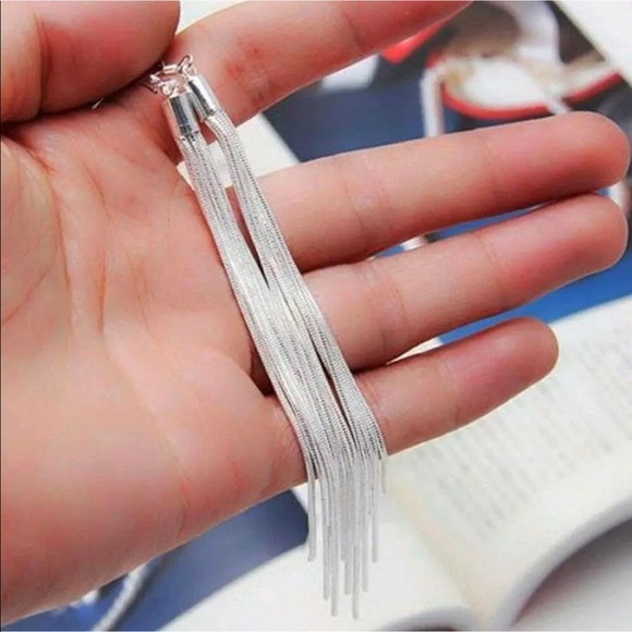 Sterling silver dangle earrings - Picture 3 of 5